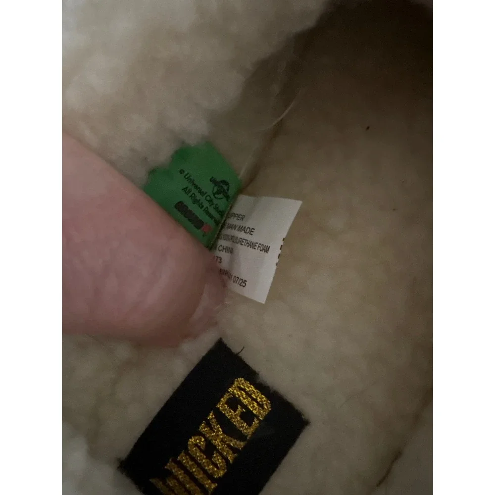 Wicked  Universal Studios Kids Tan Sherpa Lined  Slippers NWT size 1 girls